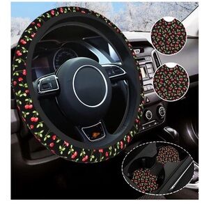 Cherry Print Steering Wheel Cover